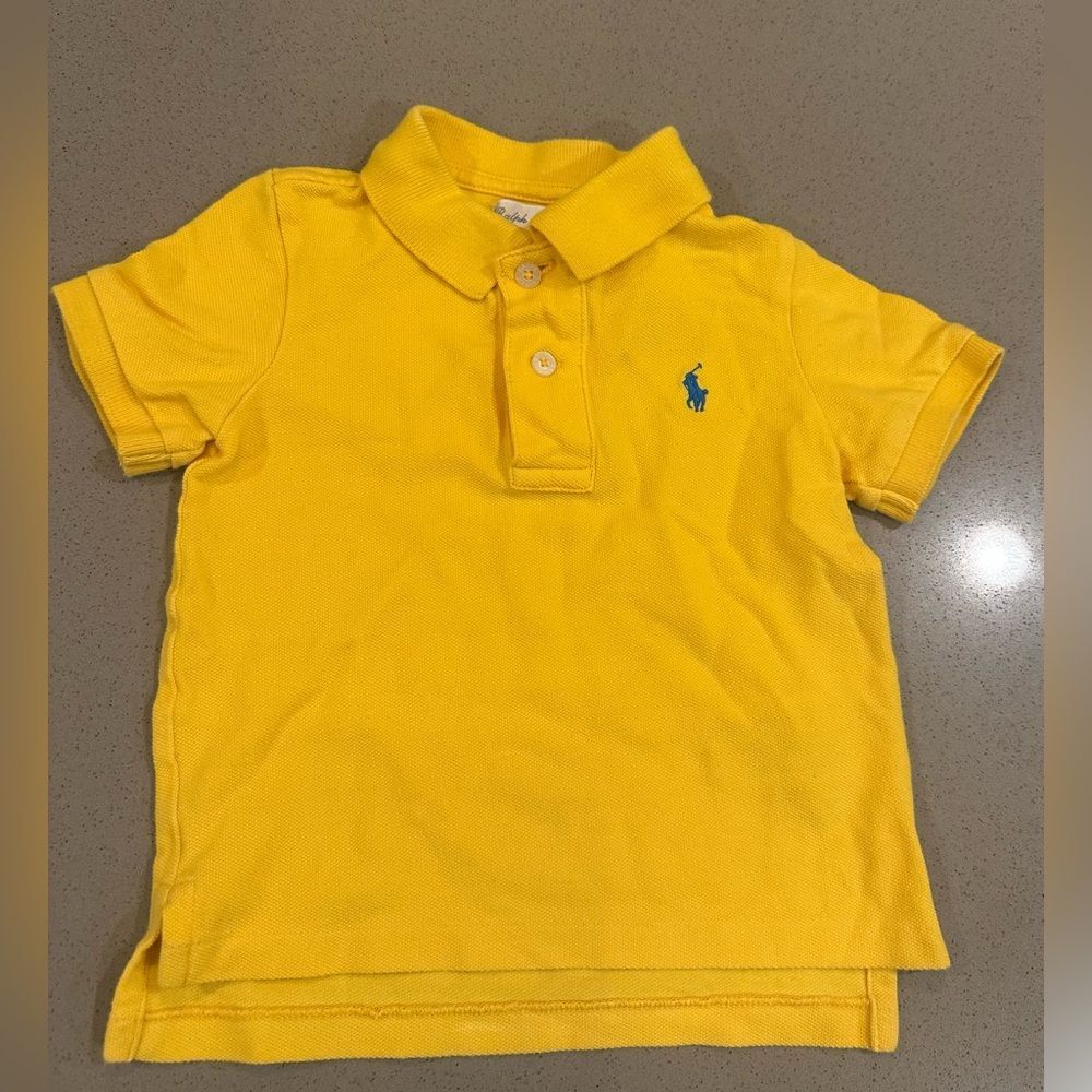Polo Ralph Lauren Baby Boys' Cotton Mesh Short Sleeve Polo Shirt Yellow Size 18M
